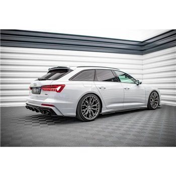 Maxton - Rajout Du Pare-Chocs Arriere + Faux Pot D'échappement Audi A6 S-Line / S6 C8 / C8 Facelift Noir Brillant \ Noir