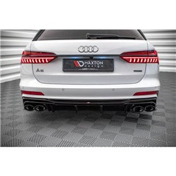 Maxton - Rajout Du Pare-Chocs Arriere + Faux Pot D'échappement Audi A6 S-Line / S6 C8 / C8 Facelift Noir Brillant \ Noir