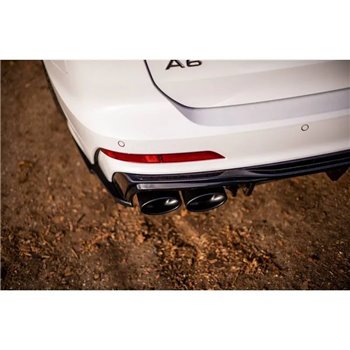Maxton - Rajout Du Pare-Chocs Arriere + Faux Pot D'échappement Audi A6 S-Line / S6 C8 / C8 Facelift Noir Brillant \ Noir