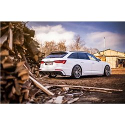 Maxton - Rajout Du Pare-Chocs Arriere + Faux Pot D'échappement Audi A6 S-Line / S6 C8 / C8 Facelift Noir Brillant \ Noir
