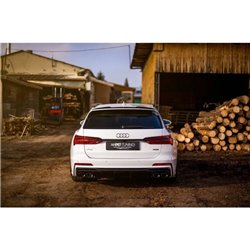 Maxton - Rajout Du Pare-Chocs Arriere + Faux Pot D'échappement Audi A6 S-Line / S6 C8 / C8 Facelift Noir Brillant \ Noir