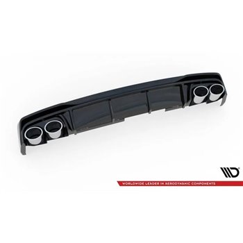 Maxton - Rajout Du Pare-Chocs Arriere + Faux Pot D'échappement Audi A6 S-Line / S6 C8 / C8 Facelift Noir Brillant \ Noir