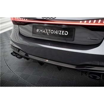 Maxton - Rajout Du Pare-Chocs Arriere + Faux Pot D'échappement Audi A7 S-Line C8 / S7 C8 / C8 Facelift / S7 Facelift Noir Brilla