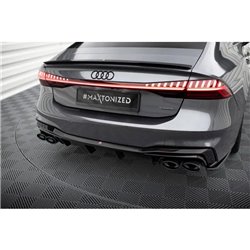 Maxton - Rajout Du Pare-Chocs Arriere + Faux Pot D'échappement Audi A7 S-Line C8 / S7 C8 / C8 Facelift / S7 Facelift Noir Brilla