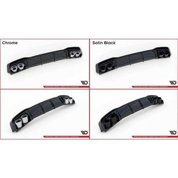 Maxton - Rajout Du Pare-Chocs Arriere + Faux Pot D'échappement Audi A7 S-Line C8 / S7 C8 / C8 Facelift / S7 Facelift Noir Brilla
