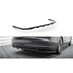 Maxton - Arriere Splitter (avec une barre verticale) Audi A8 D4 Facelift Noir Brillant
