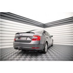 Maxton - Lames De Pare-Chocs Arrière Latérales Skoda Octavia Mk3 Facelift Noir Brillant