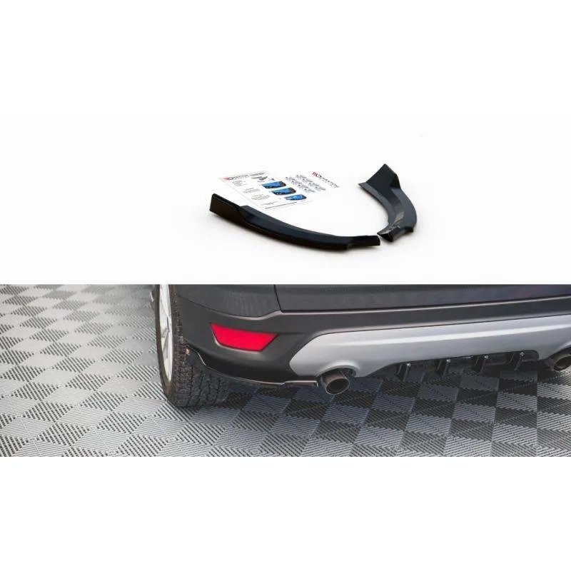 Maxton - Lames De Pare-Chocs Arrière Latérales Ford Escape Mk3 Noir Brillant