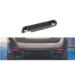 Maxton - Rajout Du Pare-Chocs Arriere + Faux Pot D'échappement Peugeot 308 SW Mk2 Noir Brillant \ Noir