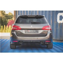 Maxton - Rajout Du Pare-Chocs Arriere + Faux Pot D'échappement Peugeot 308 SW Mk2 Noir Brillant \ Noir
