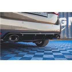 Maxton - Rajout Du Pare-Chocs Arriere + Faux Pot D'échappement Peugeot 308 SW Mk2 Noir Brillant \ Noir