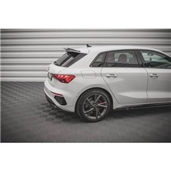 Maxton - Lames De Pare-Chocs Arrière Latérales V.1 Audi S3 Sportback 8Y Noir Brillant