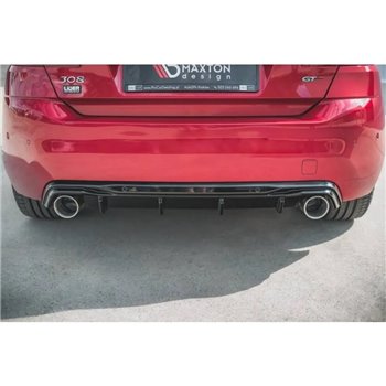 Maxton - Rajout Du Pare-Chocs Arriere + Faux Pot D'échappement Peugeot 308 GT Mk2 Facelift Noir Brillant \ Noir