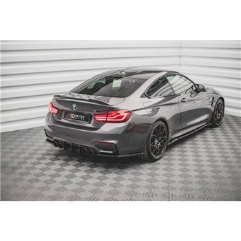 Maxton - Lames De Pare-Chocs Arrière Latérales V.2 BMW M4 F82 Noir Brillant