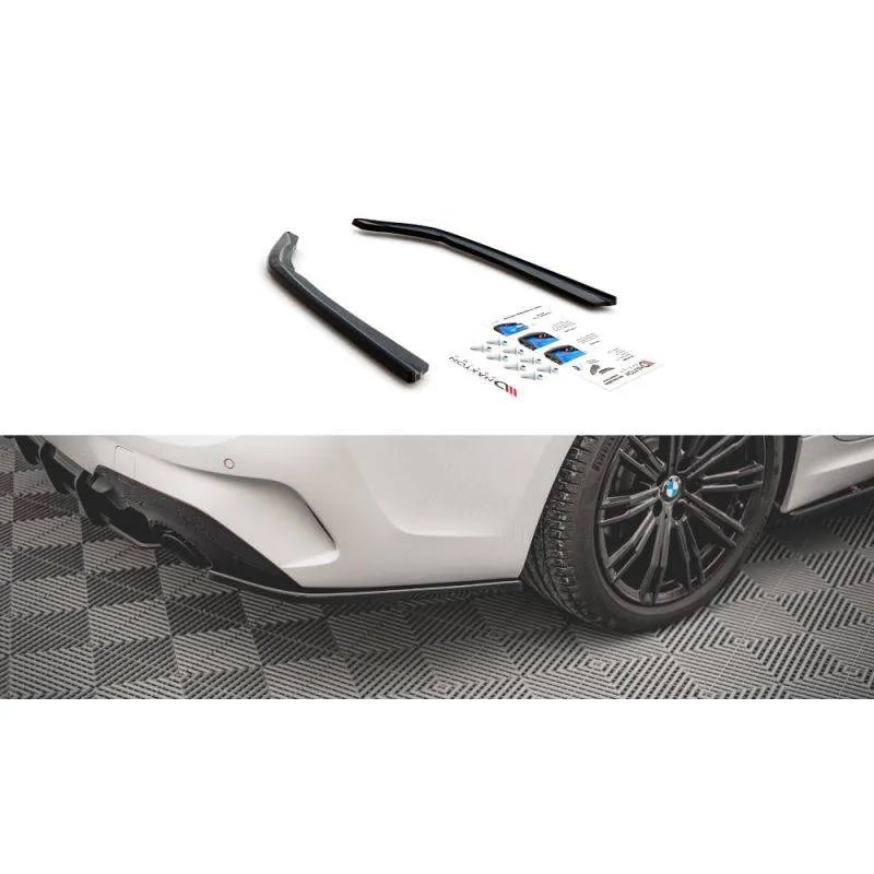 Maxton - Lames De Pare-Chocs Arrière Latérales V.2 BMW 3 G20 / G21 M-Pack Noir Brillant