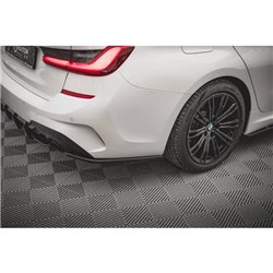Maxton - Lames De Pare-Chocs Arrière Latérales V.2 BMW 3 G20 / G21 M-Pack Noir Brillant