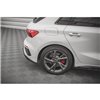 Maxton - Lames De Pare-Chocs Arrière Latérales V.2 Audi S3 / A3 S-Line Sportback 8Y Noir Brillant