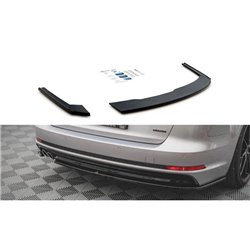 Maxton - Lames De Pare-Chocs Arrière Latérales V.2 Audi A4 S-Line B9 Noir Brillant
