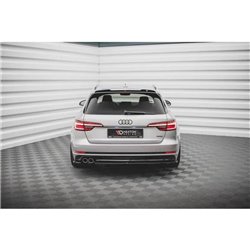 Maxton - Lames De Pare-Chocs Arrière Latérales V.2 Audi A4 S-Line B9 Noir Brillant