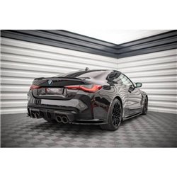 Maxton - Lames De Pare-Chocs Arrière Latérales V.1 BMW M4 G82 / G82 Facelift Noir Brillant