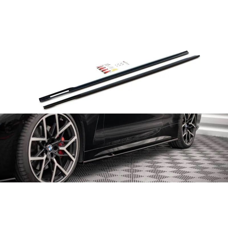 Maxton - Rajouts Des Bas De Caisse V.1 BMW 4 M-Pack / M440i G22 / G23 / G22 Facelift / G23 Facelift Noir Brillant