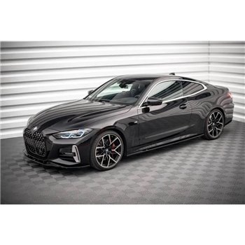 Maxton - Rajouts Des Bas De Caisse V.1 BMW 4 M-Pack / M440i G22 / G23 / G22 Facelift / G23 Facelift Noir Brillant