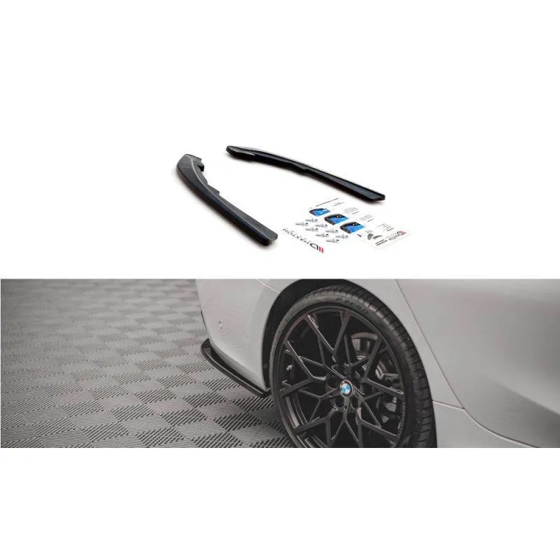 Maxton - Lames De Pare-Chocs Arrière Latérales BMW 3 G20 / G21 Noir Brillant