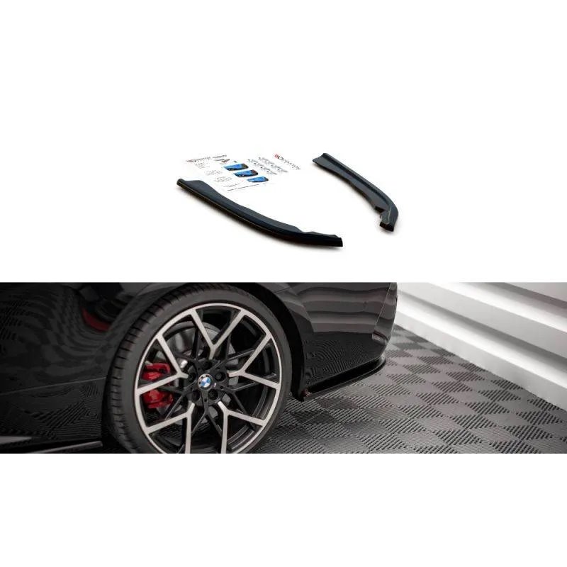 Maxton - Lames De Pare-Chocs Arrière Latérales V.1 BMW 4 M-Pack G22 / G23 / G22 Facelift / G23 Facelift Noir Brillant