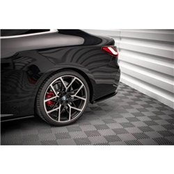Maxton - Lames De Pare-Chocs Arrière Latérales V.1 BMW 4 M-Pack G22 / G23 / G22 Facelift / G23 Facelift Noir Brillant