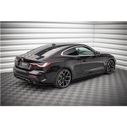 Maxton - Lames De Pare-Chocs Arrière Latérales V.1 BMW 4 M-Pack G22 / G23 / G22 Facelift / G23 Facelift Noir Brillant