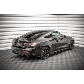 Maxton - Lames De Pare-Chocs Arrière Latérales V.2 BMW 4 M-Pack G22 / G23 / G22 Facelift / G23 Facelift Noir Brillant