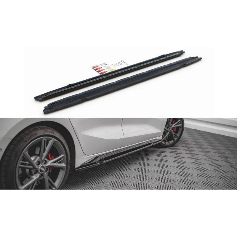 Maxton - Rajouts Des Bas De Caisse V.1 Audi S3 / A3 S-Line 8Y Noir Brillant