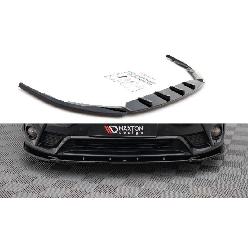 Maxton - Lame Du Pare-Chocs Avant V.2 Toyota Avensis Mk3 Facelift Noir Brillant