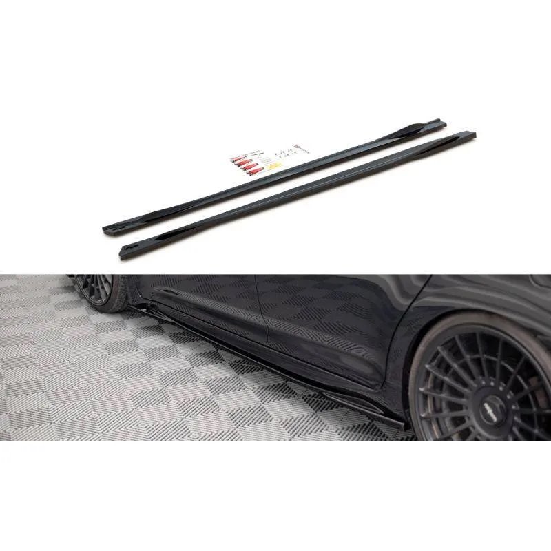 Maxton - Rajouts Des Bas De Caisse Toyota Avensis Mk3 Facelift Noir Brillant
