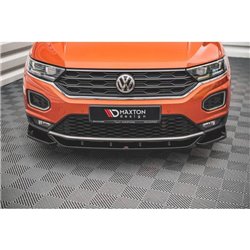 Maxton - Lame Du Pare-Chocs Avant V.1 Volkswagen T-Roc Mk1 Noir Brillant