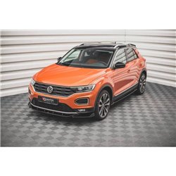 Maxton - Lame Du Pare-Chocs Avant V.1 Volkswagen T-Roc Mk1 Noir Brillant