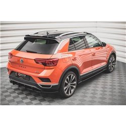 Maxton - Lames De Pare-Chocs Arrière Latérales Volkswagen T-Roc Mk1 Noir Brillant