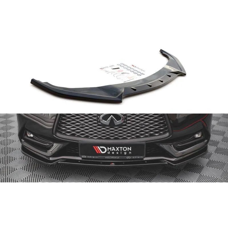 Maxton - Lame Du Pare-Chocs Avant Infiniti Q60 S Mk2 Noir Brillant