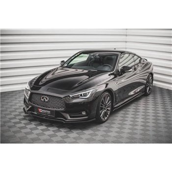 Maxton - Lame Du Pare-Chocs Avant Infiniti Q60 S Mk2 Noir Brillant