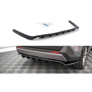Maxton - Arriere Splitter (avec une barre verticale) Toyota RAV4 Mk5 Noir Brillant