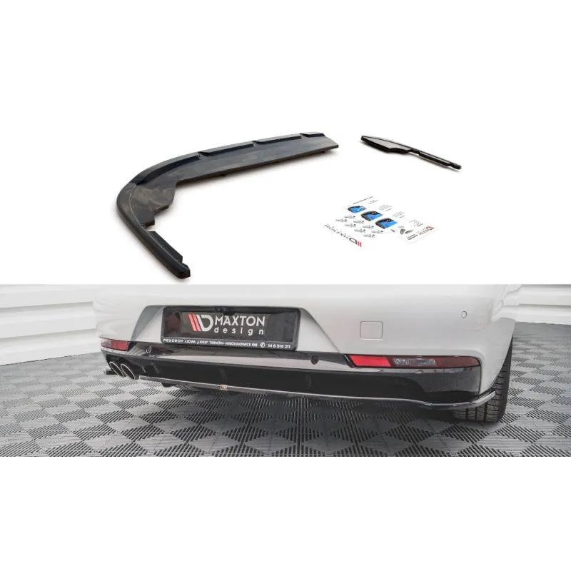 Maxton - Arriere Splitter (avec une barre verticale) Peugeot 508 Diesel Mk2 Noir Brillant