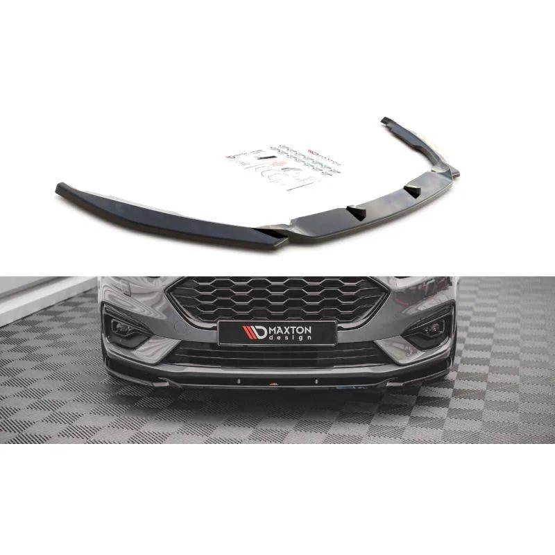 Maxton - Lame Du Pare-Chocs Avant V.2 Ford Mondeo ST-Line Mk5 Facelift Noir Brillant