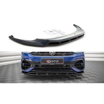 Maxton - Lame Du Pare-Chocs Avant V.1 Volkswagen Tiguan R / R-Line Mk2 Facelift Noir Brillant