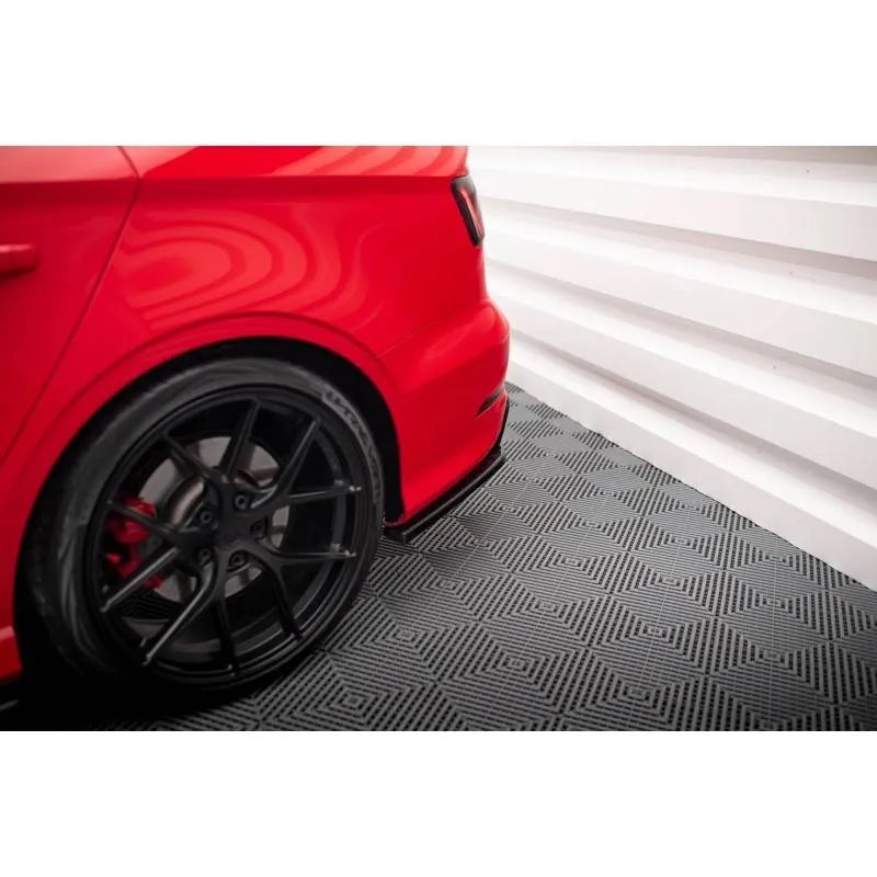 Maxton - Lames De Pare-Chocs Arrière Latérales Audi S3 Sedan 8V Noir Brillant