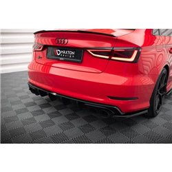 Maxton - Diffuseur Arrière Complet Audi S3 Sedan 8V Noir Brillant