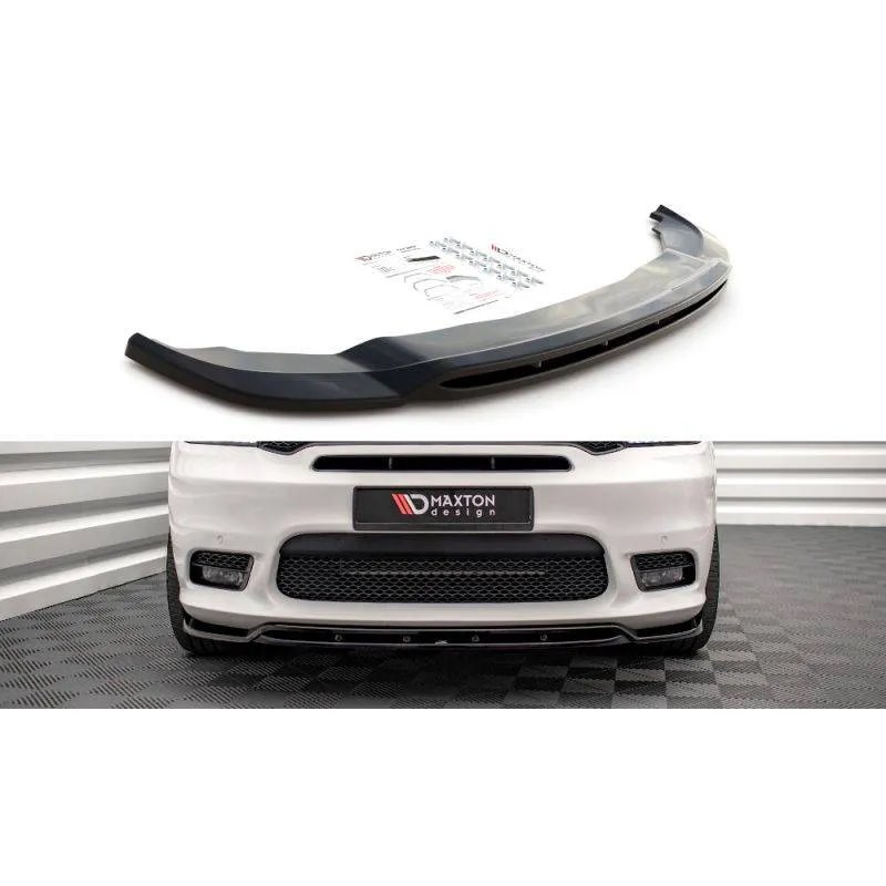 Maxton - Lame Du Pare-Chocs Avant V.1 Dodge Durango RT / SRT Mk3 Facelift Noir Brillant