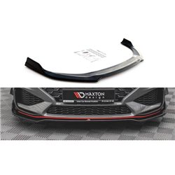 Maxton - Lame Du Pare-Chocs Avant V.3 Hyundai I30 N / I30 N-Line Hatchback/Fastback Mk3 Facelift Noir Brillant