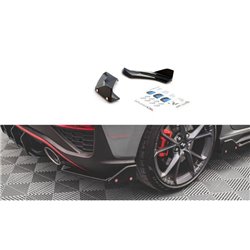 Maxton - Lames De Pare-Chocs Arrière Latérales V.1 + Ailerons Hyundai I30 N Hatchback Mk3 Facelift Noir Brillant