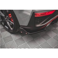 Maxton - Lames De Pare-Chocs Arrière Latérales V.1 + Ailerons Hyundai I30 N Hatchback Mk3 Facelift Noir Brillant