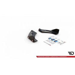 Maxton - Lames De Pare-Chocs Arrière Latérales V.1 + Ailerons Hyundai I30 N Hatchback Mk3 Facelift Noir Brillant